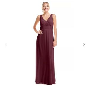 Bill Levkoff Wine Chiffon Surplice A line Dress sz 26